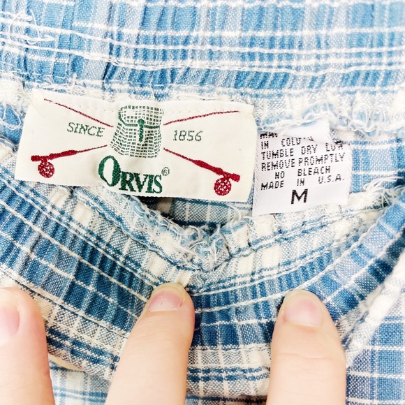 SOLD vintage gingham milk maid midi skirt sky blue size m - Picture 3 of 4